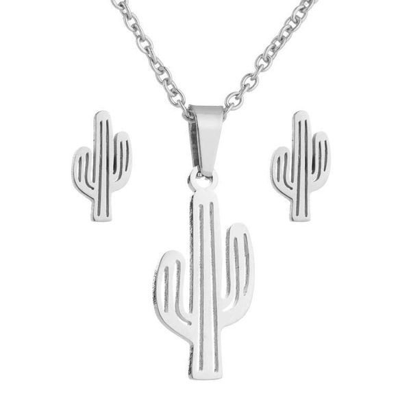 pendant necklaces stainless steel necklace for women lover's gold and silver color cactus earrings set engagement jewelry
pendant necklaces stainless steel necklace for women lover's gold and silver color cactus earrings set engagement jewelry