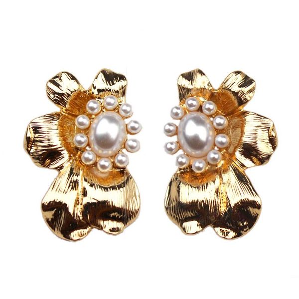 big flower metal stud earrings for women geometric round pendant beaded pearl fashion wedding jewelry accessories, Golden;silver
big flower metal stud earrings for women geometric round pendant beaded pearl fashion wedding jewelry accessories, Golden;silver