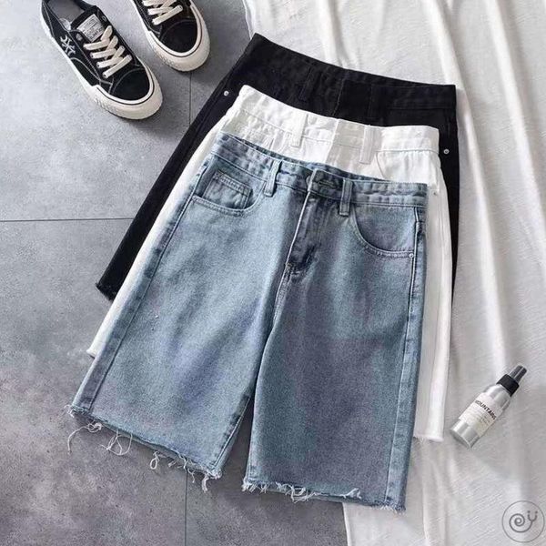 women's shorts baggy capris 2021 summer high waist straight tube wide leg slim wear covered denim, White;black
women's shorts baggy capris 2021 summer high waist straight tube wide leg slim wear covered denim, White;black