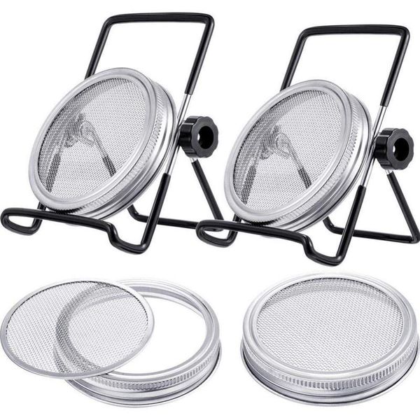 seed germination cover kit sprouting mason jar with 4 loaded metal bracket for wide mouth planters & pots
seed germination cover kit sprouting mason jar with 4 loaded metal bracket for wide mouth planters & pots