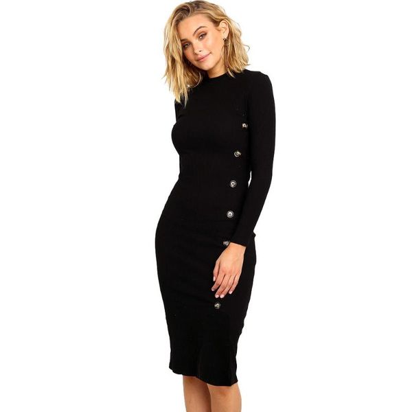 casual dresses 2021 autumn knitted pencil dress o neck long sleeve ladies elegant winter slim fashion buttons button, Black;gray
casual dresses 2021 autumn knitted pencil dress o neck long sleeve ladies elegant winter slim fashion buttons button, Black;gray