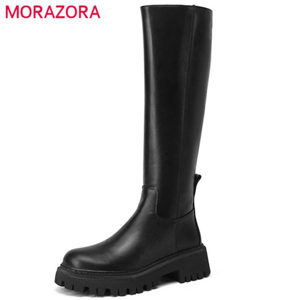 boots morazora 2022 autumn winter knee high women genuine leather shoes solid colors zip square heel riding black
boots morazora 2022 autumn winter knee high women genuine leather shoes solid colors zip square heel riding black