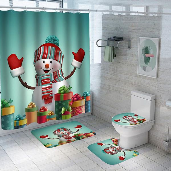 shower curtains 4 pcs/set curtain set waterproof polyester moisture-proof non-slip mat cute snowman wet dry separation
shower curtains 4 pcs/set curtain set waterproof polyester moisture-proof non-slip mat cute snowman wet dry separation