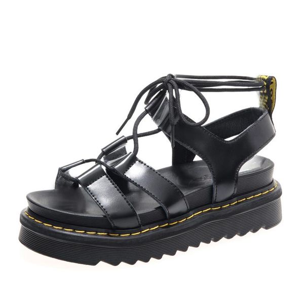 sandals genuine leather women summer shoes bandage retro female platform high top, Black
sandals genuine leather women summer shoes bandage retro female platform high top, Black