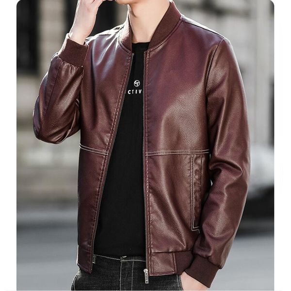 men's leather & faux leather jacket with zipper, slim fit motorcycle jacket, diagonal neck windbreaker, hdsj, Black
men's leather & faux leather jacket with zipper, slim fit motorcycle jacket, diagonal neck windbreaker, hdsj, Black