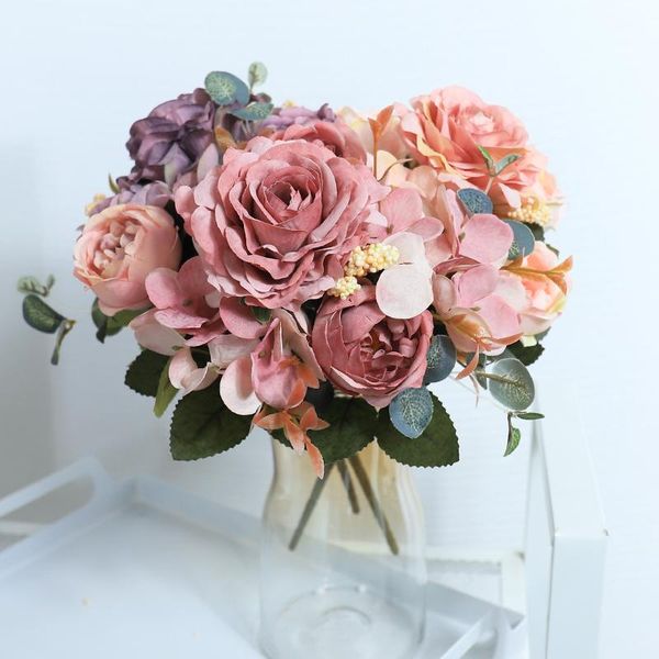 decorative flowers & wreaths artificial hydrangea peony vintage retro silk rose bouquet bride holding fake flower home wedding decoration ac
decorative flowers & wreaths artificial hydrangea peony vintage retro silk rose bouquet bride holding fake flower home wedding decoration ac