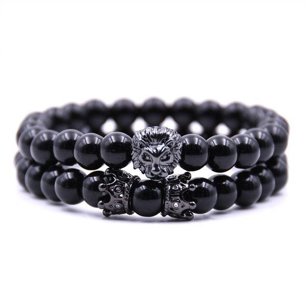 charm bracelets punk 2pcs king lion bracelet male 8mm natural obsidian stone smooth beads braslet distance couple braclet camping jewelry gi, Golden;silver
charm bracelets punk 2pcs king lion bracelet male 8mm natural obsidian stone smooth beads braslet distance couple braclet camping jewelry gi, Golden;silver