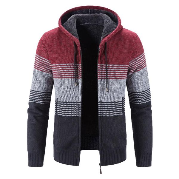 men's hoodies & sweatshirts hooded coat stripes patchwork vintage velvet padded warm knitted jacket casual loose 3, Black
men's hoodies & sweatshirts hooded coat stripes patchwork vintage velvet padded warm knitted jacket casual loose 3, Black