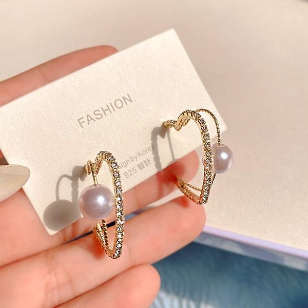stud trendy 14k real gold plated double layer heart pearl earrings for women girl jewelry zircon s925 silver needle gift, Golden;silver
stud trendy 14k real gold plated double layer heart pearl earrings for women girl jewelry zircon s925 silver needle gift, Golden;silver