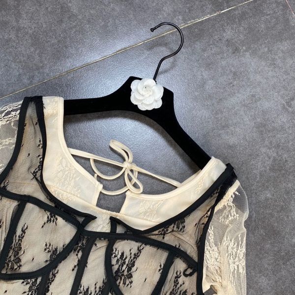 women's blouses & shirts deat spring long the neck back lace ribbon retail female blouse streetwear transparent hr468 ooot, White
women's blouses & shirts deat spring long the neck back lace ribbon retail female blouse streetwear transparent hr468 ooot, White