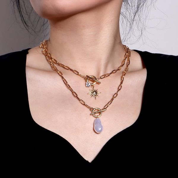 chokers boho vintage baroque irregular pearl lock chains necklace fashion geometric aangel pendant love necklaces for women punk jewelry, Golden;silver
chokers boho vintage baroque irregular pearl lock chains necklace fashion geometric aangel pendant love necklaces for women punk jewelry, Golden;silver
