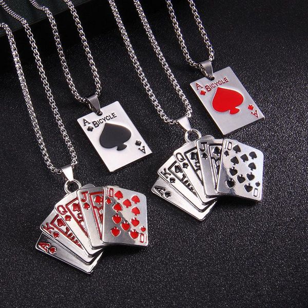 pendant necklaces vintage playing card necklace spades straight flush cards men women hip hop rock accessories, Silver
pendant necklaces vintage playing card necklace spades straight flush cards men women hip hop rock accessories, Silver