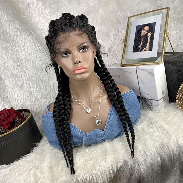 lace wigs synthetic front wig braided 5 braids black ombre toocci 24 inch baby hair box braiding cornrow african women, Black;brown
lace wigs synthetic front wig braided 5 braids black ombre toocci 24 inch baby hair box braiding cornrow african women, Black;brown