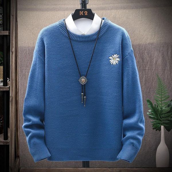 men's sweaters chrysanthemum pattern sweater round neck straight tube spot leisure blue youth ordinary long sleeve autumn and winter, White;black
men's sweaters chrysanthemum pattern sweater round neck straight tube spot leisure blue youth ordinary long sleeve autumn and winter, White;black