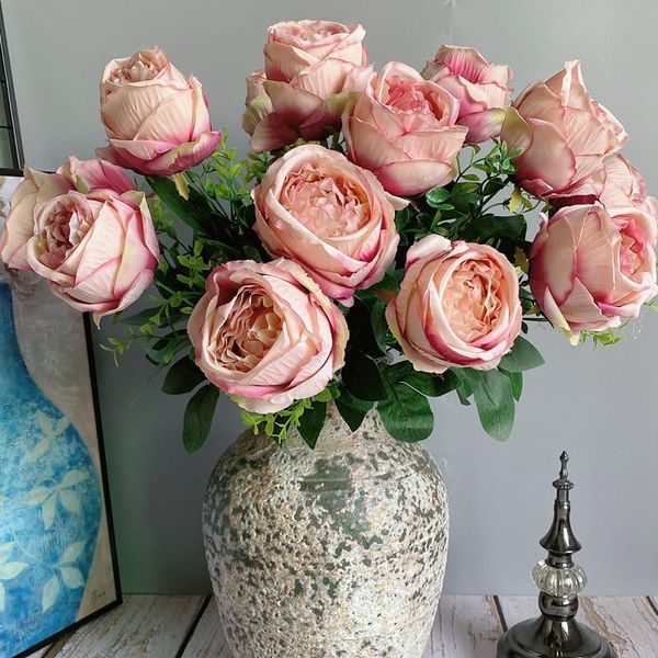 decorative flowers & wreaths large euro retro looking rose peony bouquet with fake leaves silk artificial for home wedding decorations flore
decorative flowers & wreaths large euro retro looking rose peony bouquet with fake leaves silk artificial for home wedding decorations flore