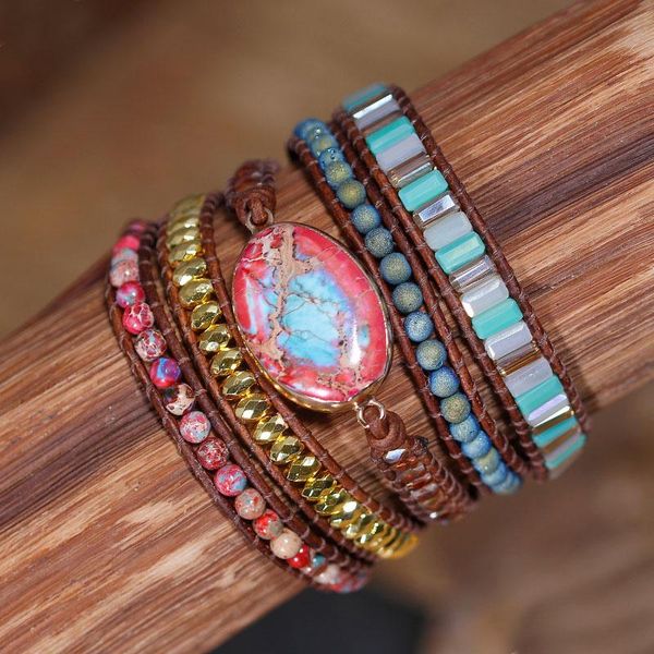 tennis 5x woven bead bracelet bohemian blue natural stone beaded wrap statement leather high end jewelry drop, Golden;silver
tennis 5x woven bead bracelet bohemian blue natural stone beaded wrap statement leather high end jewelry drop, Golden;silver