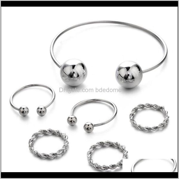 bangle bracelets jewelry drop delivery 2021 6 pieces / classic fashion twist bead adjustable opening sier bracelet ring set ladies charm par, Black
bangle bracelets jewelry drop delivery 2021 6 pieces / classic fashion twist bead adjustable opening sier bracelet ring set ladies charm par, Black