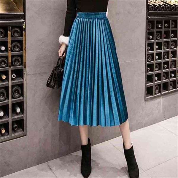 autumn winter velvet skirt high waisted skinny large swing long pleated skirts metallic plus size 3xl midi saia 210607, Black
autumn winter velvet skirt high waisted skinny large swing long pleated skirts metallic plus size 3xl midi saia 210607, Black