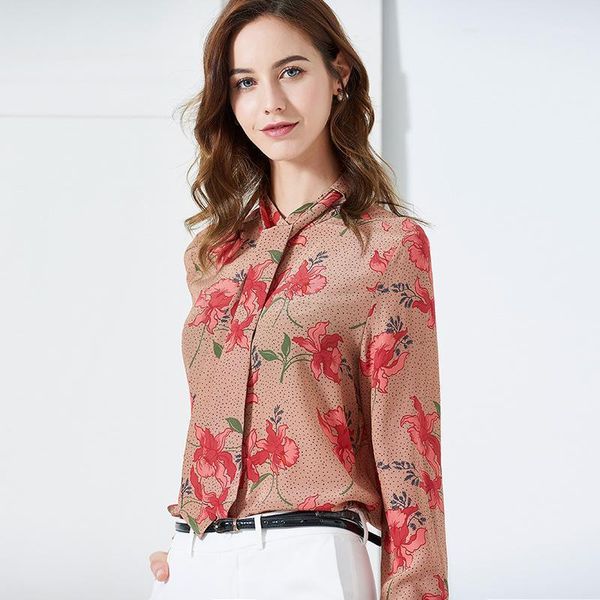 women's blouses and silk coffee floral printed office formal casual shirts plus large size spring summer haut femme &, White
women's blouses and silk coffee floral printed office formal casual shirts plus large size spring summer haut femme &, White