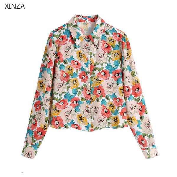 women's blouses & shirts women vintage floral print cropped shirt long sleeve spring blouse female fashion button up elegant fitt, White
women's blouses & shirts women vintage floral print cropped shirt long sleeve spring blouse female fashion button up elegant fitt, White