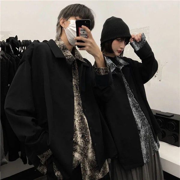men's jackets goth fake two-piece shirt jacket 2021 spring autumn niche vintage loose light up street leopard coat men women streetwear, Black;brown
men's jackets goth fake two-piece shirt jacket 2021 spring autumn niche vintage loose light up street leopard coat men women streetwear, Black;brown