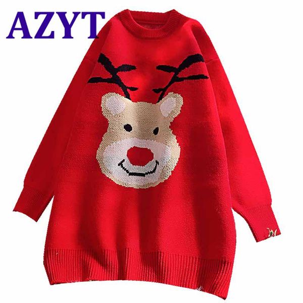 women's sweaters azyt autumn winter knit sweater cartoon print christmas pullovers oversized o neck knitwear jumpers female 2021, White;black
women's sweaters azyt autumn winter knit sweater cartoon print christmas pullovers oversized o neck knitwear jumpers female 2021, White;black