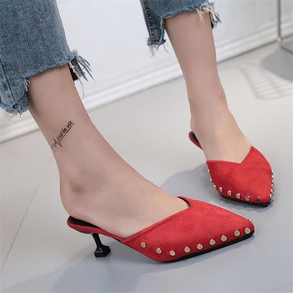 slippers high heels beige suede women summer shoes fashion thin pumps slip-on party slides, Black
slippers high heels beige suede women summer shoes fashion thin pumps slip-on party slides, Black