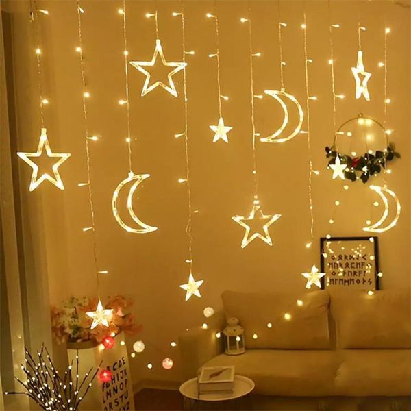 party decoration creative moon star fairy lamp decorative home curtain hanging 
party decoration creative moon star fairy lamp decorative home curtain hanging