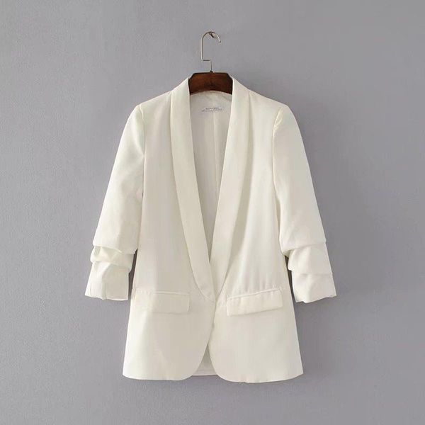 women's suits & blazers white blazer women 2021 spring summer three quarter sleeve thin jacket leisure pink, White;black
women's suits & blazers white blazer women 2021 spring summer three quarter sleeve thin jacket leisure pink, White;black
