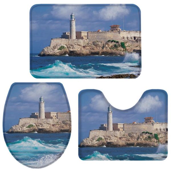 ocean wave lighthouse bathroom set toilet cover mat pedestal rug non-slip accessories doormat bath accessory
ocean wave lighthouse bathroom set toilet cover mat pedestal rug non-slip accessories doormat bath accessory