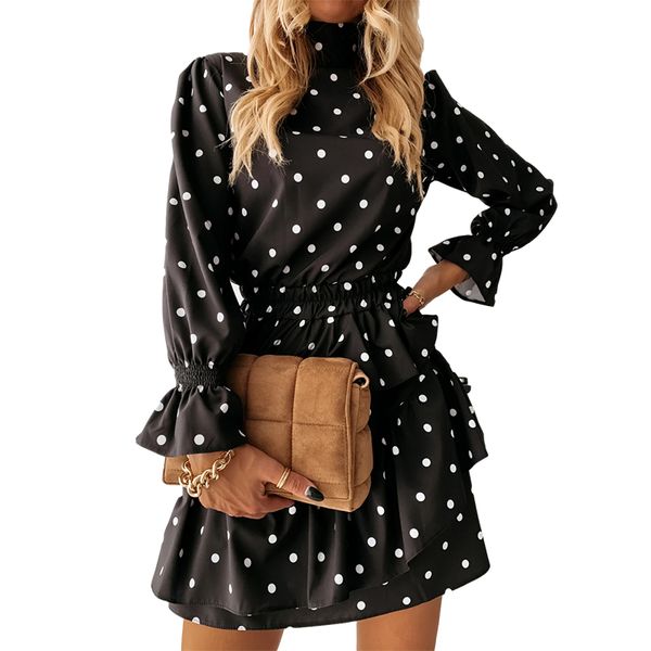 2021autumn casual cascading ruffle polka dot dress women winter long sleeve turtleneck a line print dress elegant mini party vestido, Black;gray
2021autumn casual cascading ruffle polka dot dress women winter long sleeve turtleneck a line print dress elegant mini party vestido, Black;gray