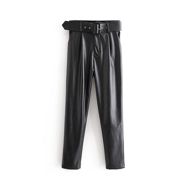 women's pants & capris women chic black pu faux leather fashion high waist pockets ladies office trousers with belt casual pleated bott, Black;white
women's pants & capris women chic black pu faux leather fashion high waist pockets ladies office trousers with belt casual pleated bott, Black;white