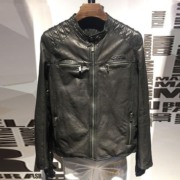 men's leather & faux sheepskin motorcycle genuine jacket mens stand collar moto biker zipper black short real coat
men's leather & faux sheepskin motorcycle genuine jacket mens stand collar moto biker zipper black short real coat