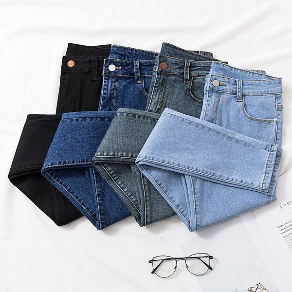 solid skinny chic show womens jean slim hole pencil pants high waist elastic female korean style, Blue
solid skinny chic show womens jean slim hole pencil pants high waist elastic female korean style, Blue