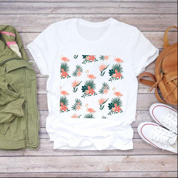 women womens t shirt cute cartoon flamingo 90s print beach summer ladies shirts graphic female, White
women womens t shirt cute cartoon flamingo 90s print beach summer ladies shirts graphic female, White