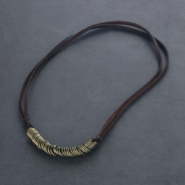 pendant necklaces ancient bronze color alloy round ring circles necklace leather chain for men vintage statement jewelry gifts, Silver
pendant necklaces ancient bronze color alloy round ring circles necklace leather chain for men vintage statement jewelry gifts, Silver