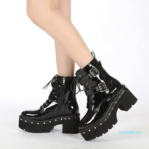 boots spring and autumn woman rivet cross-tied gothic platform women chunky heel black ankle femme punk style zippe
boots spring and autumn woman rivet cross-tied gothic platform women chunky heel black ankle femme punk style zippe
