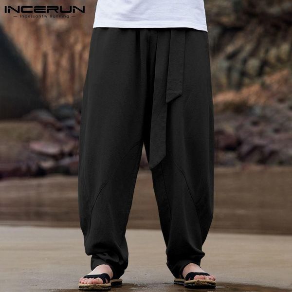 men's pants incerun handsome well fitting long casual streetwear loose comeforable trousers high waist solid harem s-5xl, Black
men's pants incerun handsome well fitting long casual streetwear loose comeforable trousers high waist solid harem s-5xl, Black