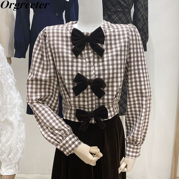 korean spring fall design women's shirt & blouse fashion sweet 3d velvet bow-knot deco plaid long-sleeved short 210525, White
korean spring fall design women's shirt & blouse fashion sweet 3d velvet bow-knot deco plaid long-sleeved short 210525, White