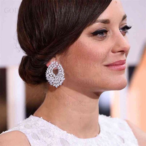 godki 41mm luxury waterdrop full mirco paved cubic zircon naija wedding earring fashion jewelry 210625, Silver
godki 41mm luxury waterdrop full mirco paved cubic zircon naija wedding earring fashion jewelry 210625, Silver