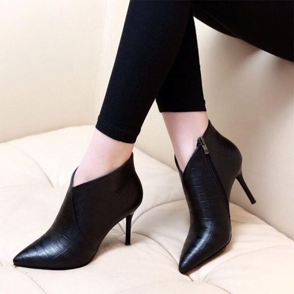 boots 2021 winter high heels dress shoes pointed toe bare black booties thin heeled fashion ankle retro ladies 8530c
boots 2021 winter high heels dress shoes pointed toe bare black booties thin heeled fashion ankle retro ladies 8530c
