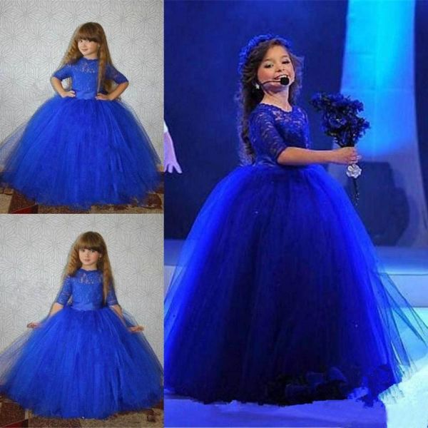 girl's dresses royal blue ball gown flower girl half sleeve lace appliques tulle sweet kids formal pageant, Red;yellow
girl's dresses royal blue ball gown flower girl half sleeve lace appliques tulle sweet kids formal pageant, Red;yellow