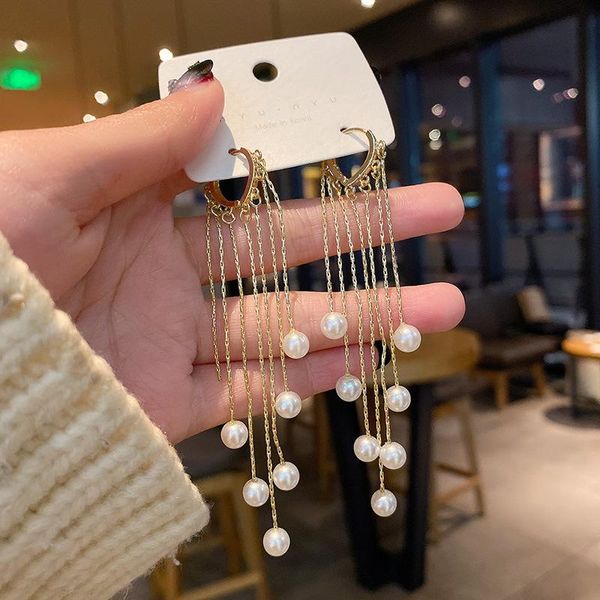 europe and america fashion female exaggerated imitation pearl long tassel love earrings temperament women's accessories jewelry dangle, Silver
europe and america fashion female exaggerated imitation pearl long tassel love earrings temperament women's accessories jewelry dangle, Silver