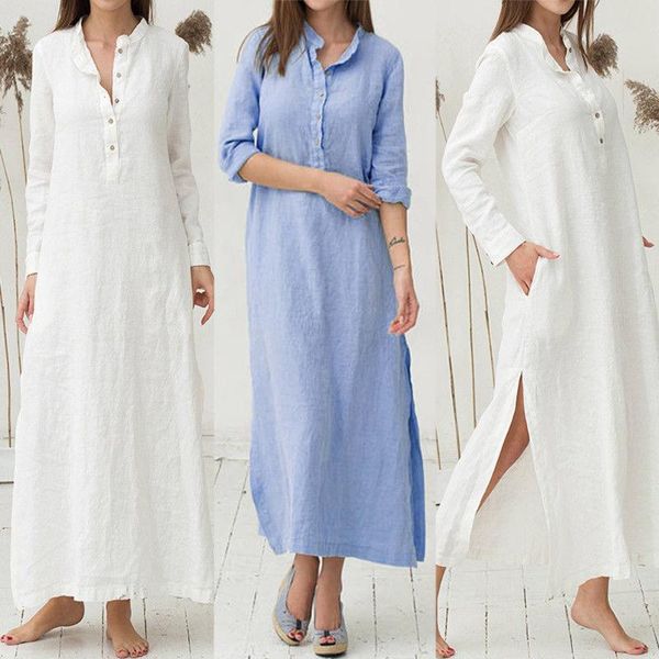 casual dresses s -5xl colors women cotton long sleeve solid maxi shirt dress buttons daily sun protection woman vestidos, Black;gray
casual dresses s -5xl colors women cotton long sleeve solid maxi shirt dress buttons daily sun protection woman vestidos, Black;gray
