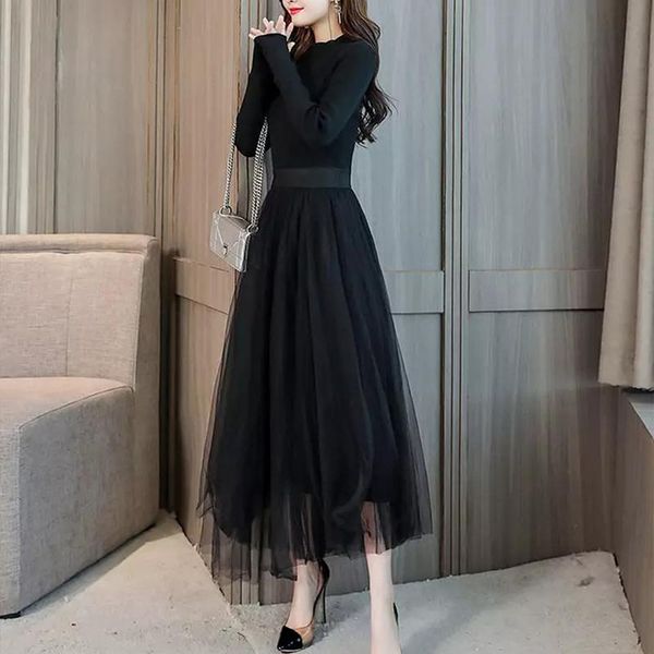 casual dresses women's fashion o-neck long sleeve mesh eyes slim fit knitting loose dress ss1022, Black;gray
casual dresses women's fashion o-neck long sleeve mesh eyes slim fit knitting loose dress ss1022, Black;gray