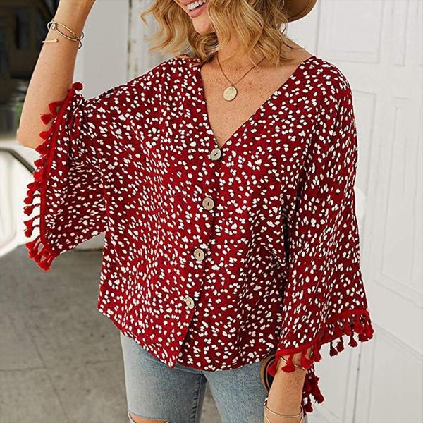 summer casual v neck womens shirts long sleeve print tassels cuff buttons loose shirt sexy, White
summer casual v neck womens shirts long sleeve print tassels cuff buttons loose shirt sexy, White