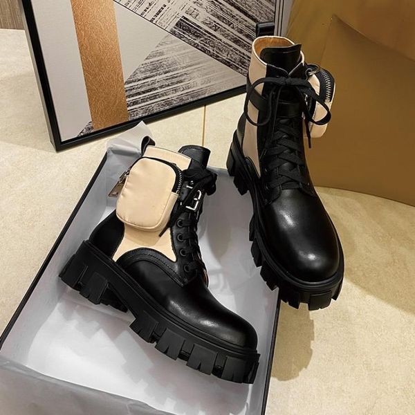 korean autumn and winter style pocket leather street trendy women's short boots with thick, Black
korean autumn and winter style pocket leather street trendy women's short boots with thick, Black