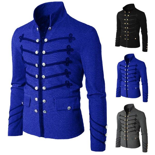 men's jackets autumn streetwear jacket coat gothic embroider button male uniform costume fashion party outwear, Black;brown
men's jackets autumn streetwear jacket coat gothic embroider button male uniform costume fashion party outwear, Black;brown
