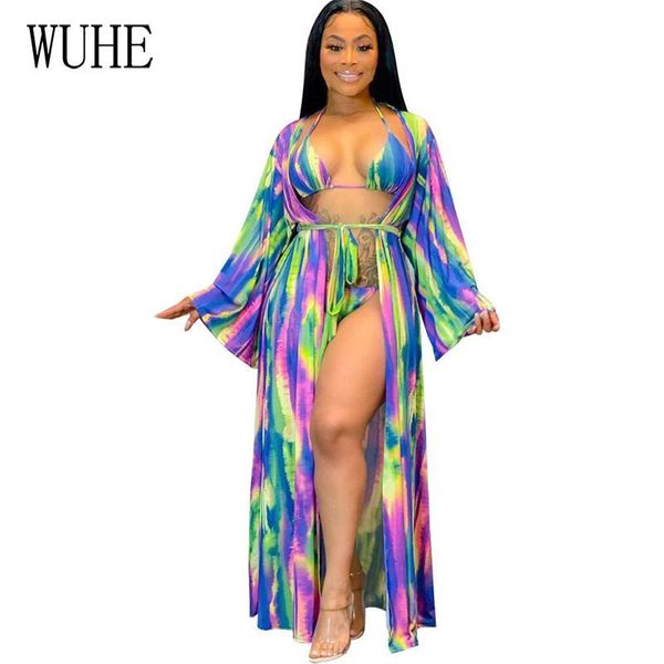 women's swimwear bikini three piece sets print halter lace up sleeveless bra+panties+long cardigan cloak beach holiday casual swimsuits, White;black
women's swimwear bikini three piece sets print halter lace up sleeveless bra+panties+long cardigan cloak beach holiday casual swimsuits, White;black