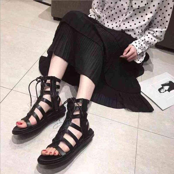 2021 sell summer women high-sandals female fairy style flat shoes soft bottom open toe cross strap fashion roman boots, Black
2021 sell summer women high-sandals female fairy style flat shoes soft bottom open toe cross strap fashion roman boots, Black